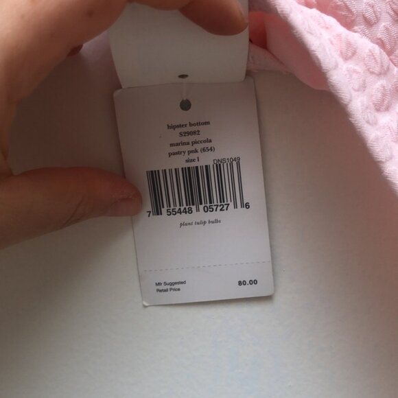 Kate Spade Pink Marina Piccola  textured Scalloped Bikini Size Large strapless - Picture 12 of 16